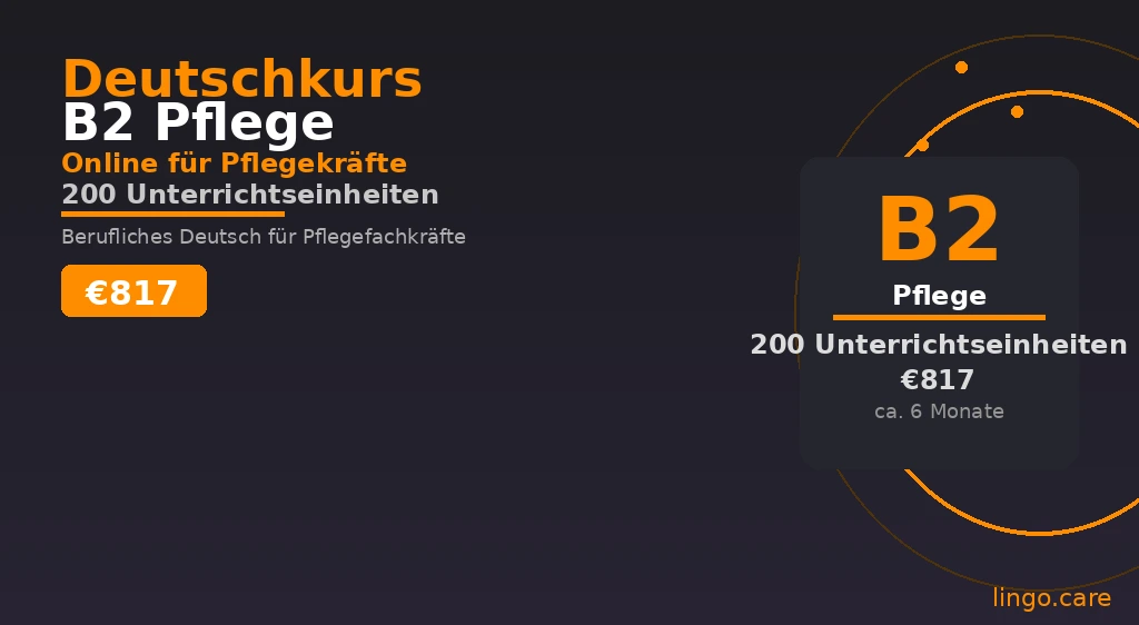 Online German B2 course for healthcare workers and nursing professionals