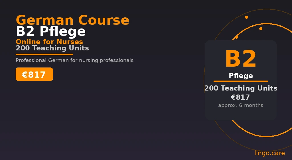 German B2 course for healthcare workers online learning platform