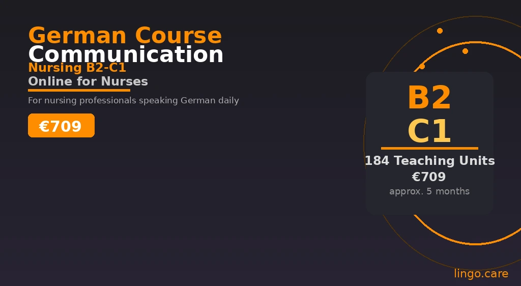 Advanced German course for nursing professionals, B2-C1 communication skills