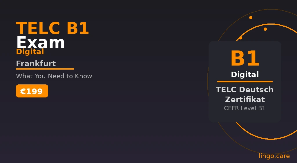 TELC B1 digital exam setup in Frankfurt testing center for healthcare workers