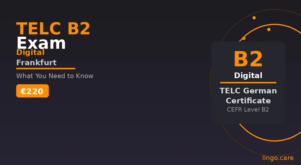 TELC B2 digital exam setup in Frankfurt language testing center