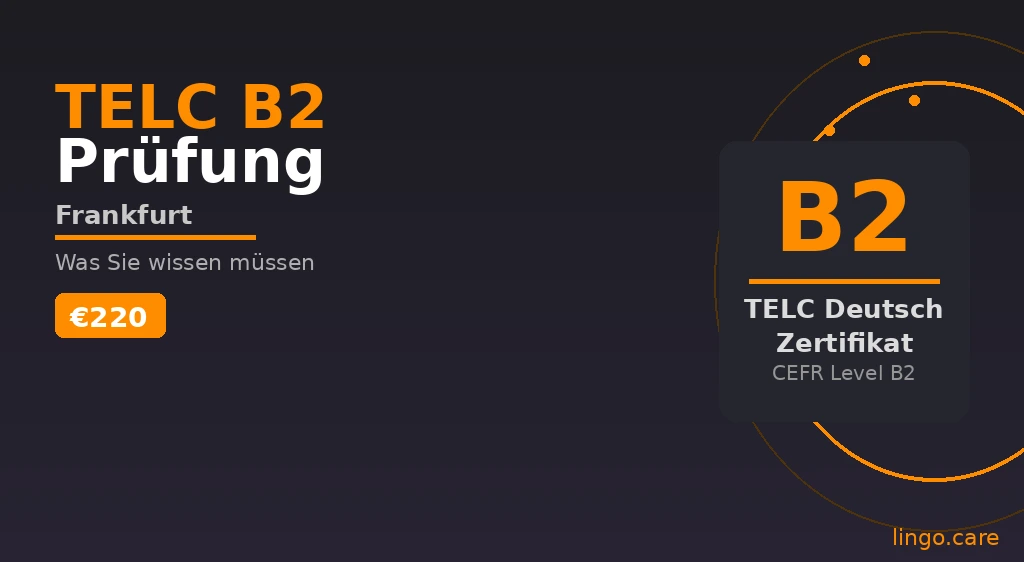 TELC B2 exam preparation materials and testing environment in Frankfurt for healthcare professionals