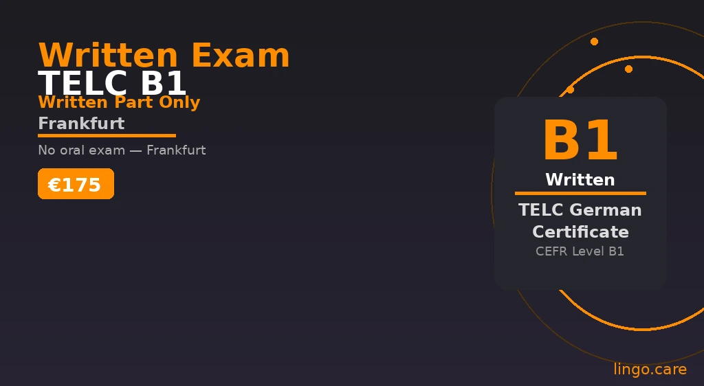 TELC B1 written exam in Frankfurt for healthcare workers learning German